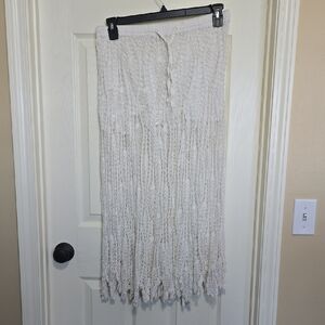 EARTHBOUND Cream Maxi Skirt with Fringe